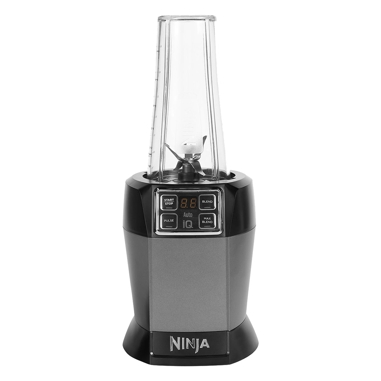 Ninja BN495EU Grau / Schwarz | Standmixer | 1000 Watt | 21000 RPM | Auto-iQ Technologie | Robust & leistungsstark | automatische Programme