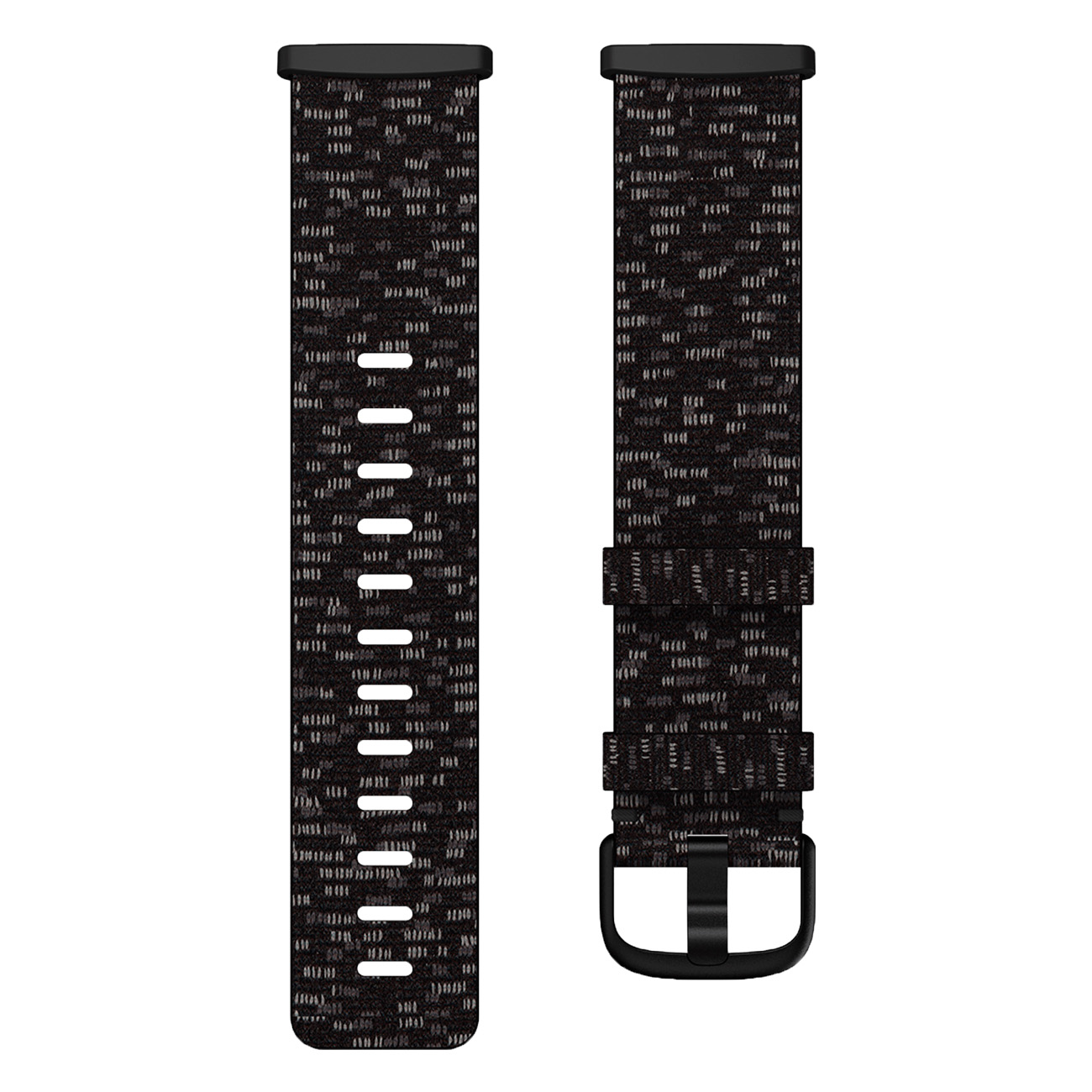 Fitbit Versa 3/ Sense, Woven Band-schwarz-L Aussteller | Armband | Innovatives Gewebearmband | Mit Aluminiumverschluss und Kunststoff-Clip
