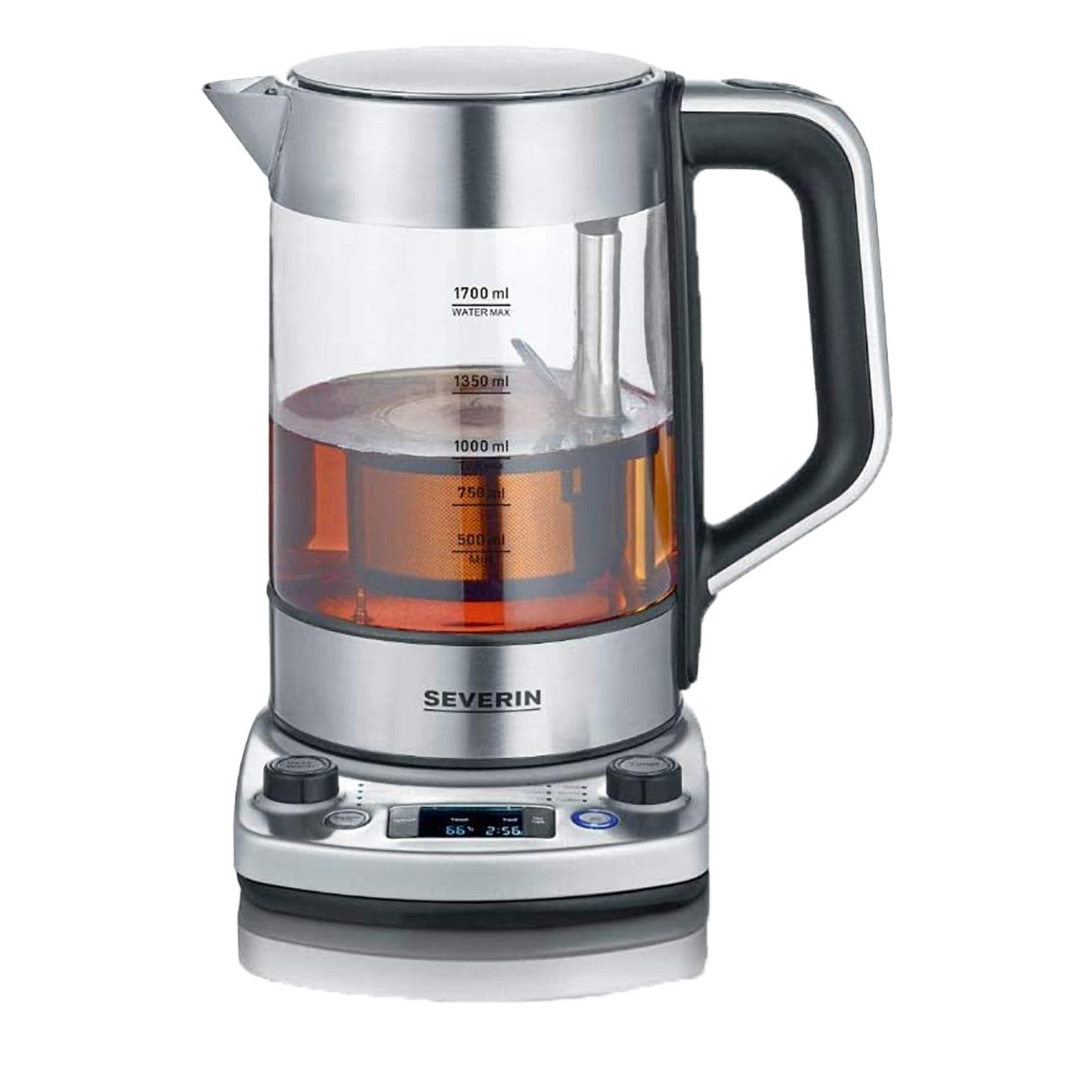 SEVERIN Professional WK 3422 | Tee-/Wasserkocher | 1.7 Liter | 3000 Watt | Edelstahl | Regelbare Temperatur | Wasserstandsanzeige | Easy Tea Select