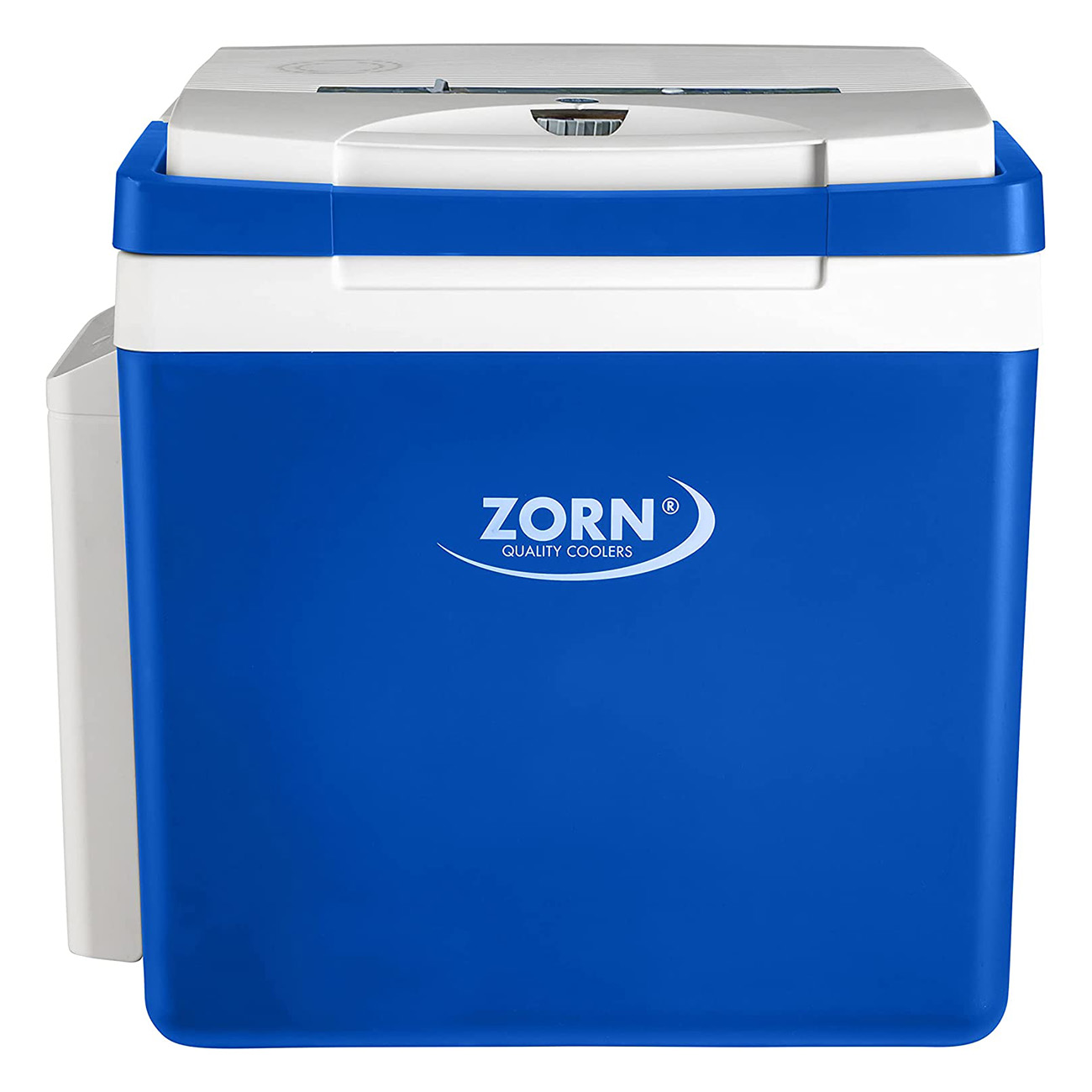 Zorn ZE26 12/230V LNE blau/weiß mit Akku | 25 Litern Fassungsvermögen | 12 V Anschluss | Regulierbare Temperatur | EPS-Isolierung | Mobile Kühlbox | Robust und Stoßfest