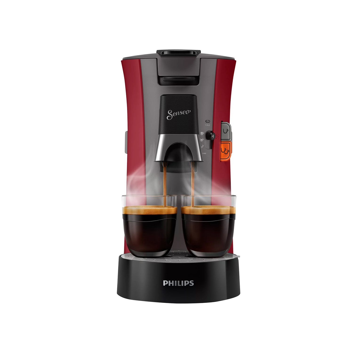 Senseo CSA240/90 rot, grau Padmaschine | Kaffeemaschine | Kaffeepadmaschine | 1 Bar