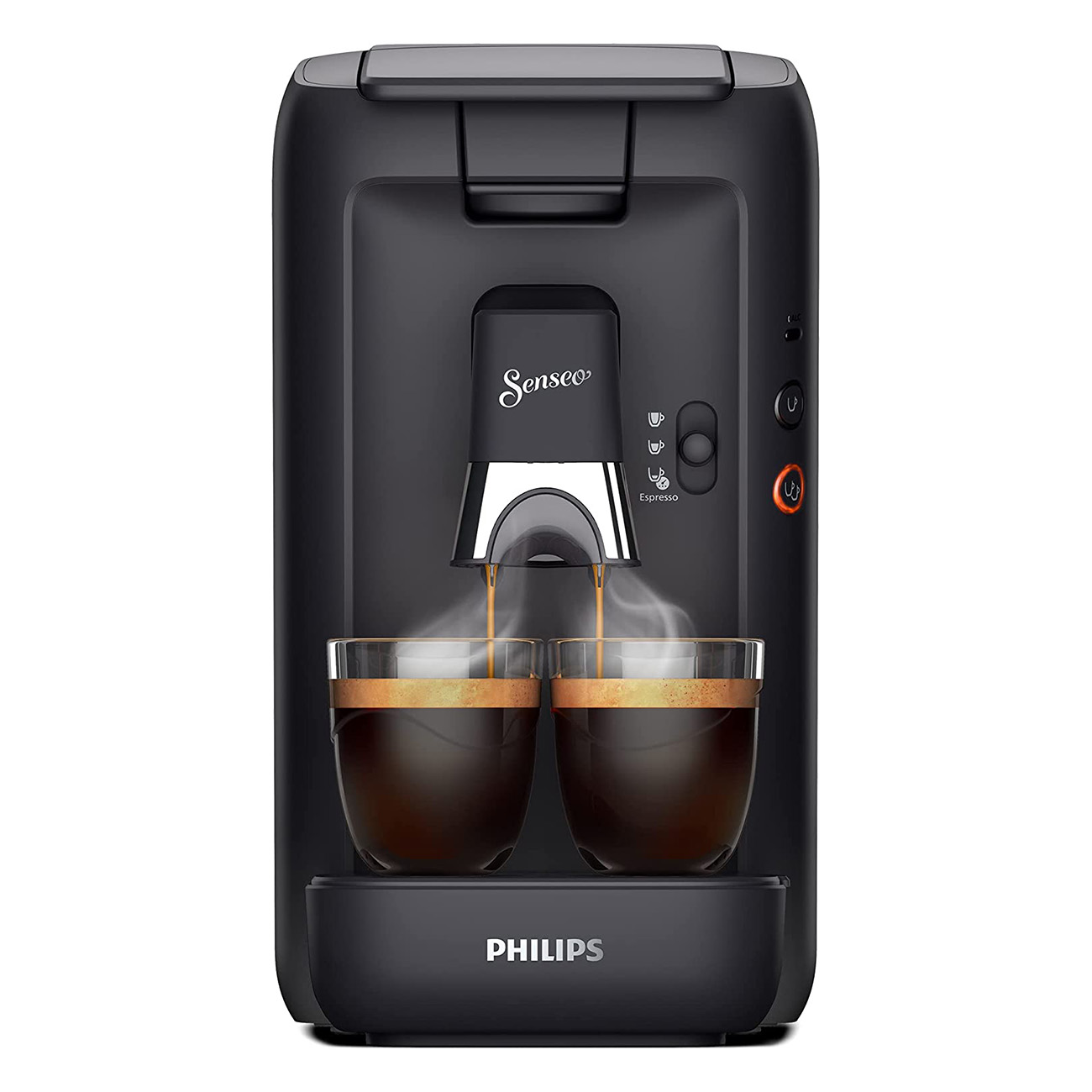Philips Senseo CSA260/65 Maestro Schwarz | Padmaschine | 1450 Watt | Intense Plus Technologie für die Espresso-Rezeptur | 3 Programme: Long, Intense, Espresso