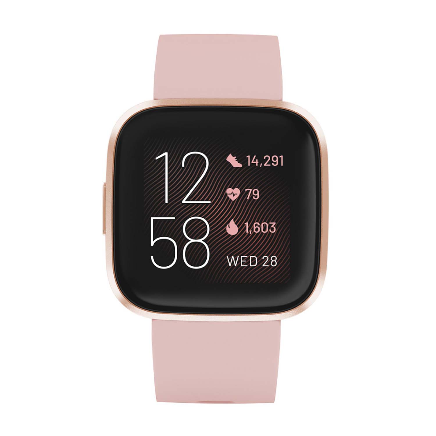 FitBit Versa 2 | Gehäuse Aluminium roségold, Silikonband roségold, Gr. S-L | WiFi, NFC, Bluetooth, Touch, WLAN, GPS | Herzfrequenz | Schlafindex